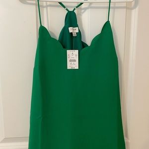 NWT size 4 green scallop cami